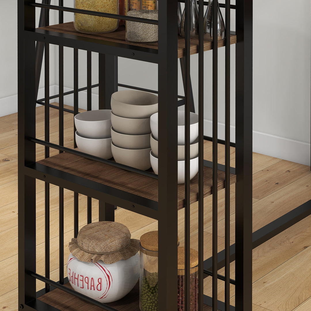 Barbord, ståbord, køkkenbord, industrielt design, 3 hylder, 120 x 40 x 105 cm; Sort + Brun