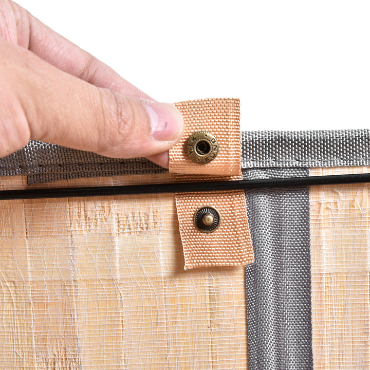 100 L bambus vasketøjskurv med låg og aftageligt for, foldbar tøjkurv, vandafvisende, grå