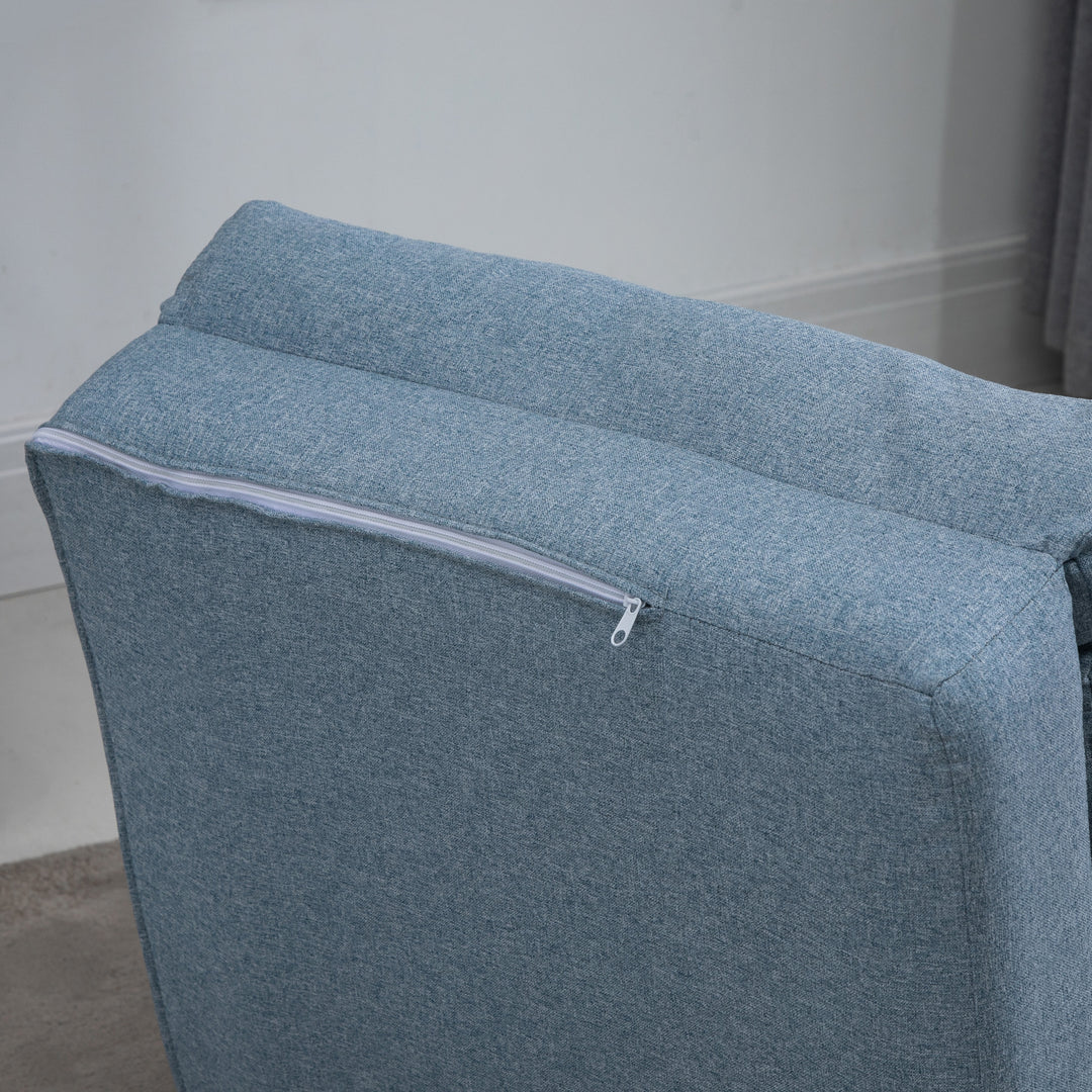Gulvstol foldmadras liggeunderlag, 2-i-1 design, aftagelig pude, 60 x 80 x 56 cm, himmelblå