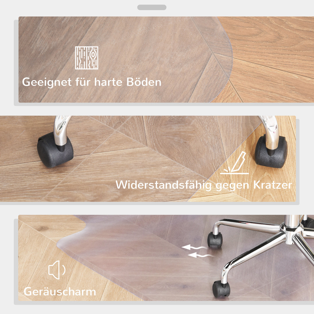Stolemåtte til hårde gulve, 90 x 120 cm, skridsikre, transparente gulvmåtter til beskyttelse af træ og fliser, til kontor og hjem