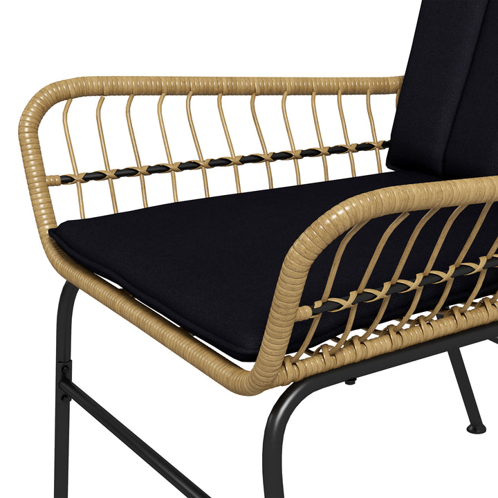 Bistrosæt balkonmøbelsæt balkonmøbler boho-stil vejrbestandig 76 x 66 x 96 cm sort