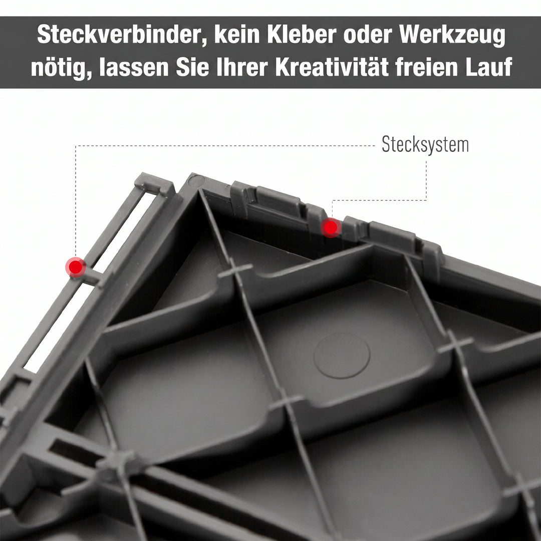 Terrassefliser 30 x 30 cm, 9 stk., 0,81 m², klikfliser, balkonfliser med kliksystem, dræningsfunktion, gulvflise til terrasse/altan, mørkegrå