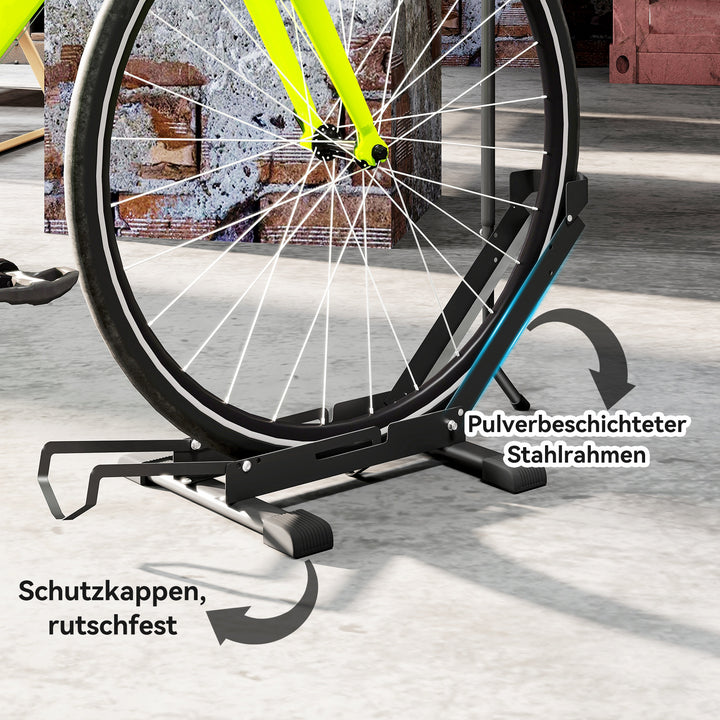 Cykelstativ i stål, 80 mm dækbredde 75 x 41 x 81h cm sort