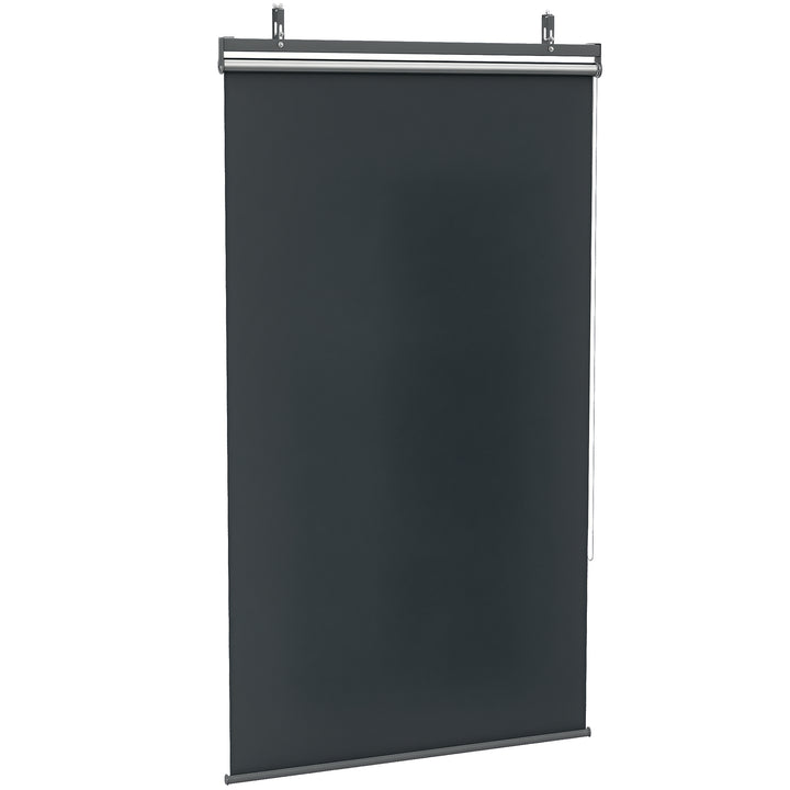 Lodret markise, højdejusterbar, kædetræk, inkl. kroge, 124 cm x 222 cm, mørkegrå