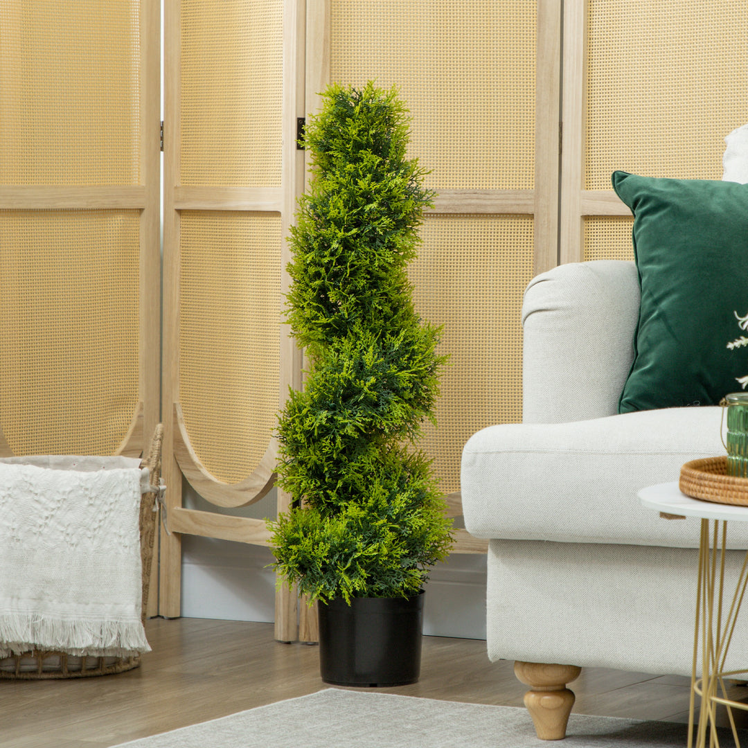 Kunstig cypres 90cm kunstig plante i spiralform, kunstige plastplanter i potte, moderne dekoration