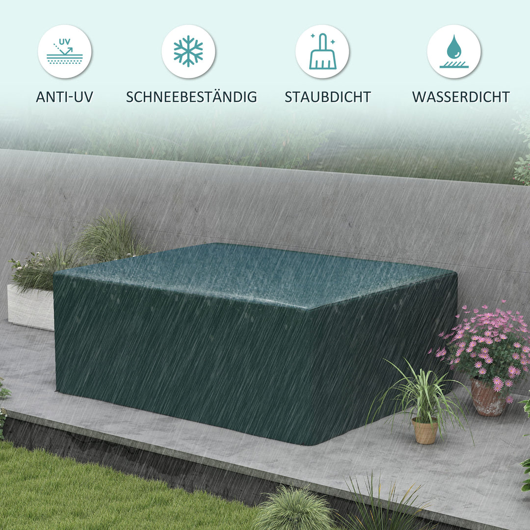 Beskyttelsesovertræk til havemøbler, vinterbestandigt, vandtæt, UV-bestandigt, stofovertræk til haveborde og terrassemøbler, rektangulært, 235 x 190 x 90 cm, grøn