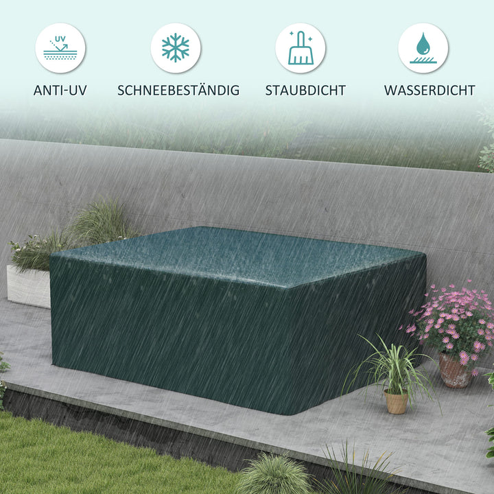 Beskyttelsesovertræk til havemøbler, vinterbestandigt, vandtæt, UV-bestandigt, stofovertræk til haveborde og terrassemøbler, rektangulært, 235 x 190 x 90 cm, grøn