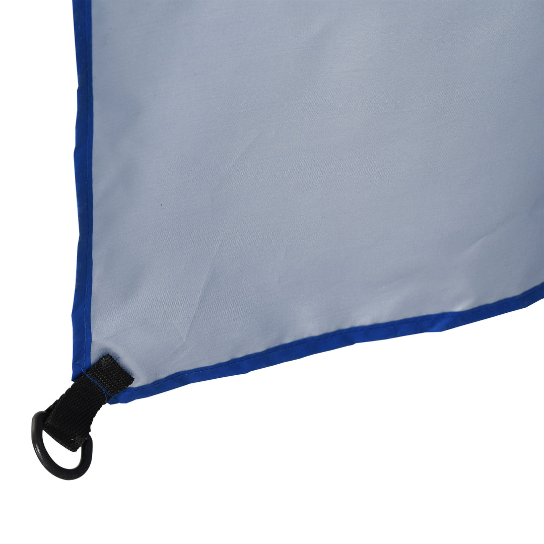 Strandparasol med sidepanel, polyester, blå, 2,2 x H2,2m