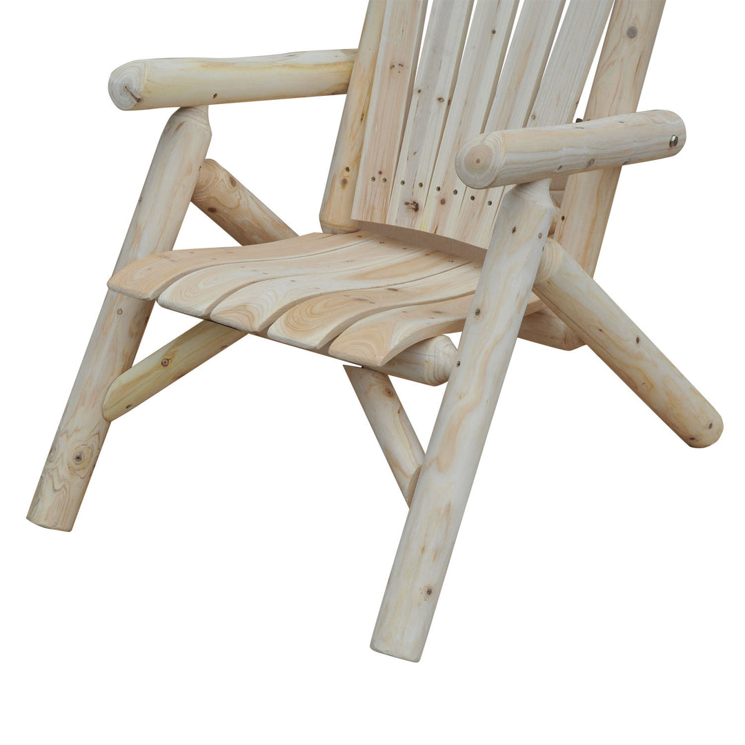 Adirondack havestol, havelænestol, træstol, høj ryg med armlæn, fyrretræ, naturlig, 83 x 68 x 101 cm