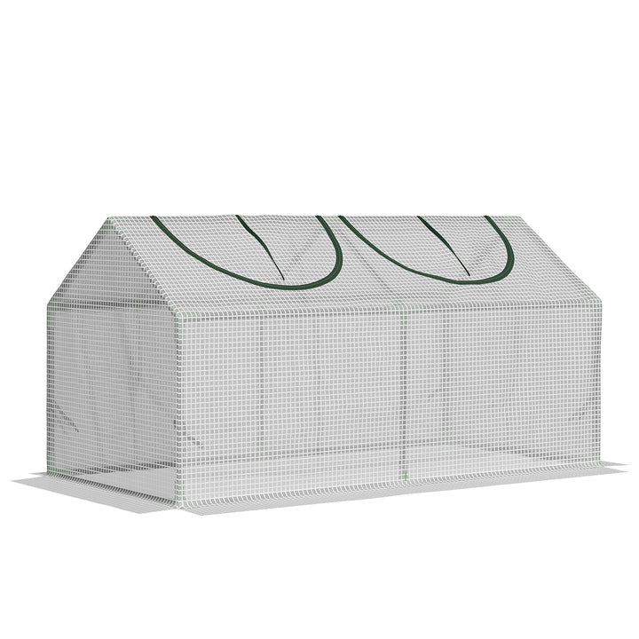 Drivhus med vindue, pe-netfilm, stålfilmdrivhus, drivhus til altan, have, tomathus 120x60x60cm, tomatdrivhus til grøntsager, blomster, planter, hvid