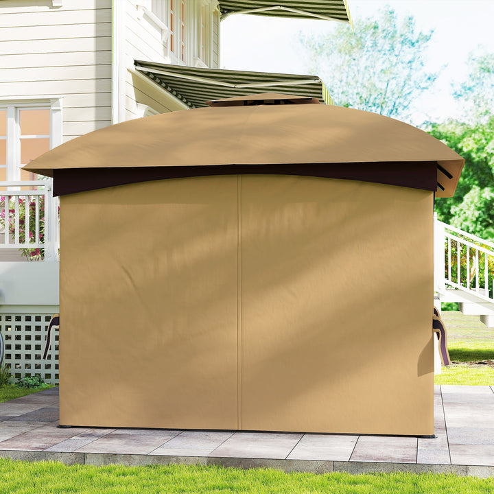 3,4 X 3,4 m havepavillon, øltelt med ventileret tag, buede vinduer, stålramme, beige