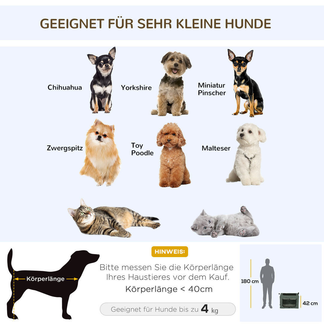 Transportkasse, foldbar, 3 indgange, indvendig hynde, til hunde og katte op til 4 kg/40 cm, grå