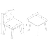 Bordsæt, bord med 2 stole, til børn, blå