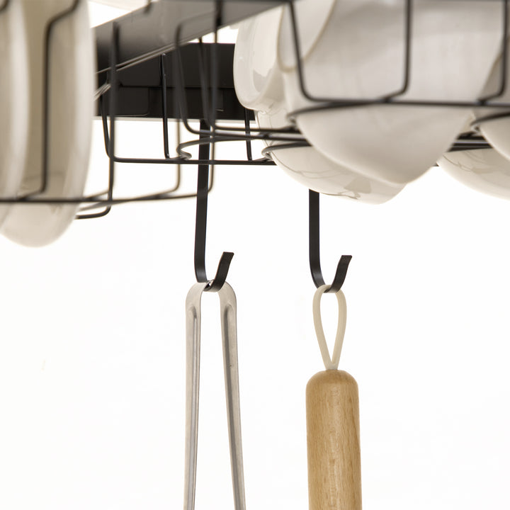 Opvaskestativ, modulær metalopvaskeholder, kan holde op til 23 kg, sort