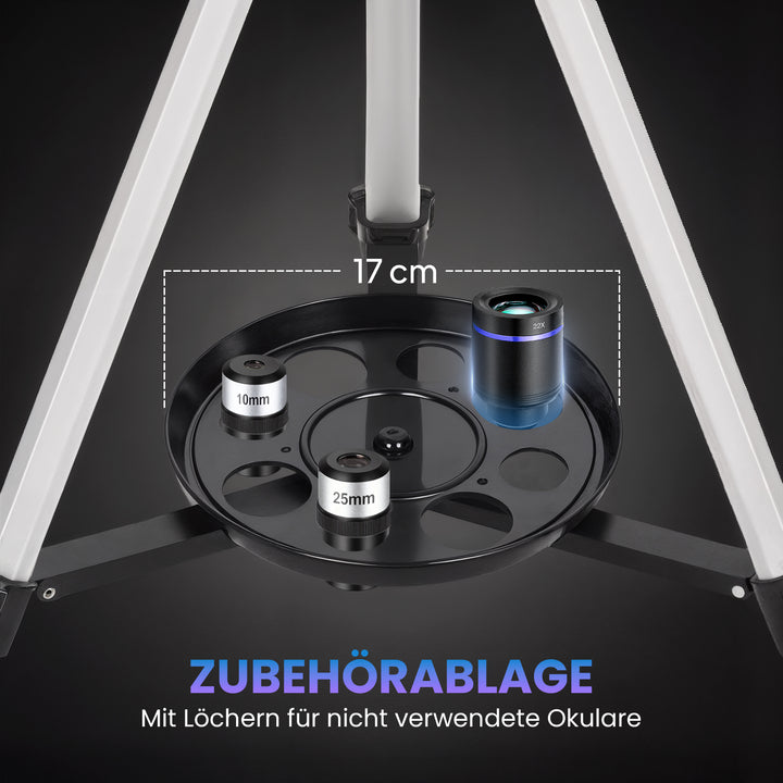 Teleskop for astronomibegyndere og voksne, 70 mm blænde, 400 mm AZ-fatning, astronomisk refraktor med stativ