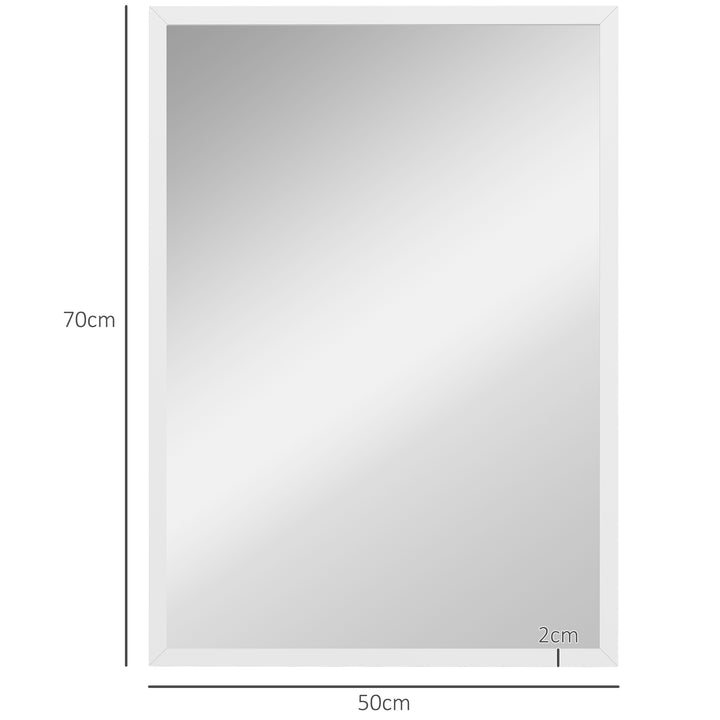 Vægspejl, 50 x 70 cm, ramme i trælook, nem montering, skruer medfølger.
