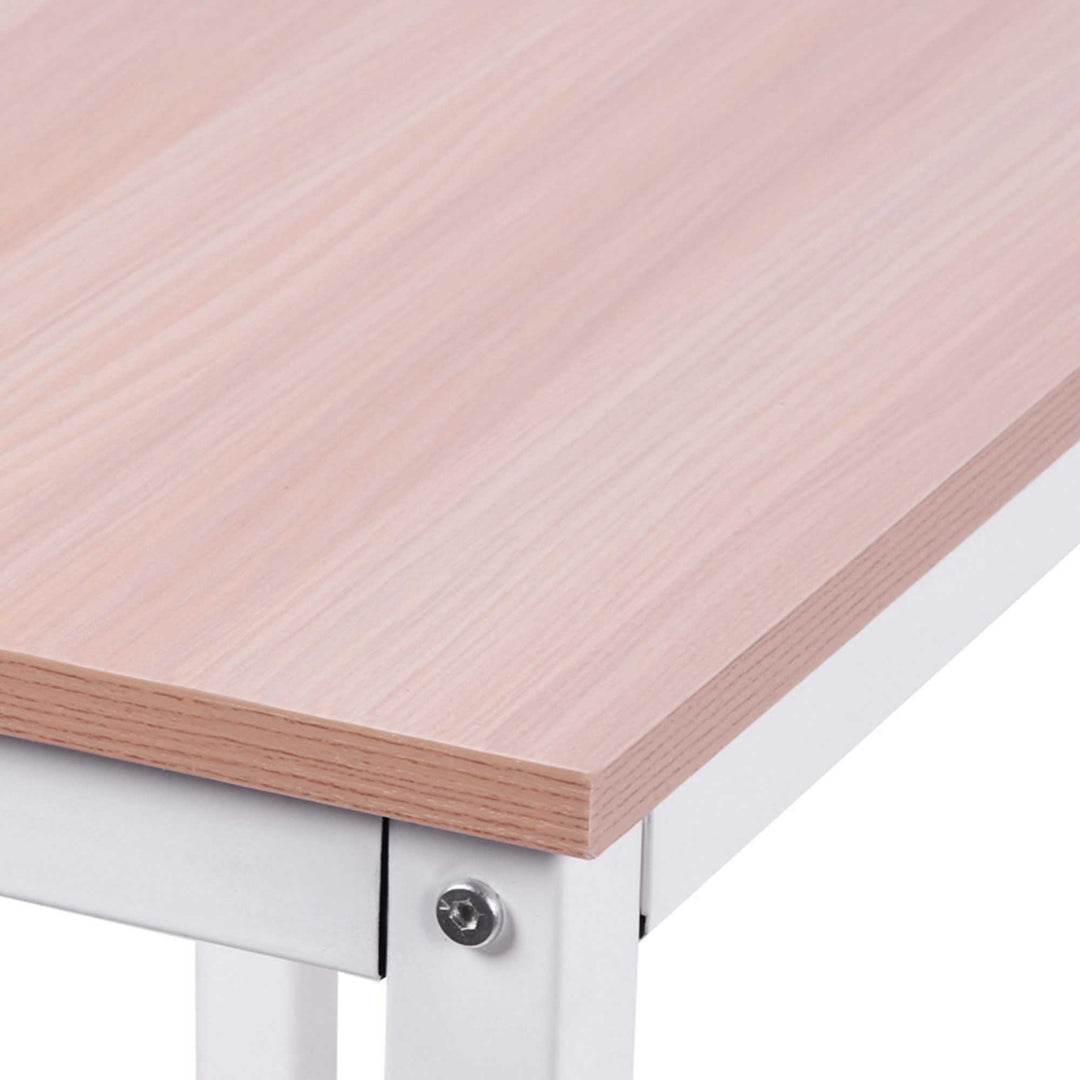 Computerbord l-formet arbejdsbord kontorbord hjørnebord vinkelbord mdf naturlig 150 x 150 x 76 cm