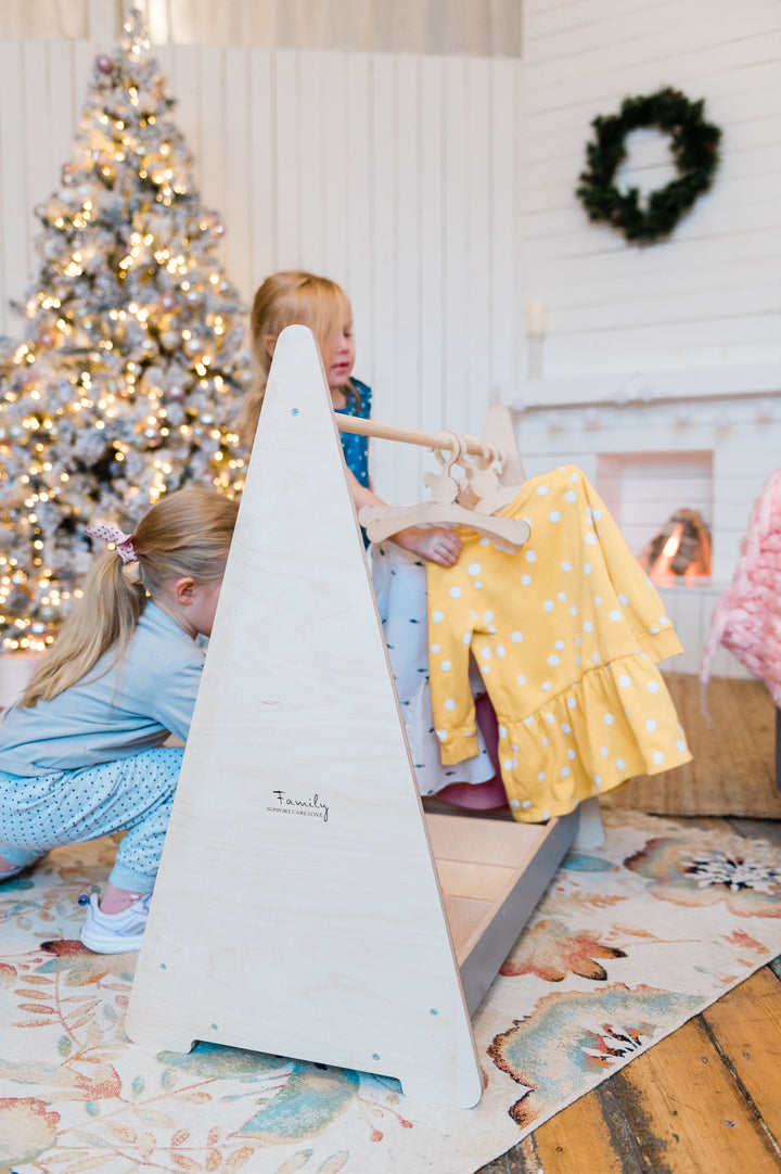 Montessori tøjstativ til selvstændige børn, hvid