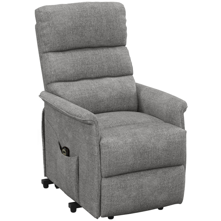 Lænestol med ståstøtte, justerbar ryglæn/fodstøtte, op til 120 kg, 66 x 90 x 96 cm, grå