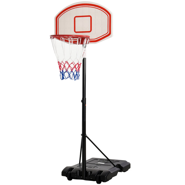 Basketballkurv, basketballstativ, højdejusterbar, vandpåfyldbar, sort