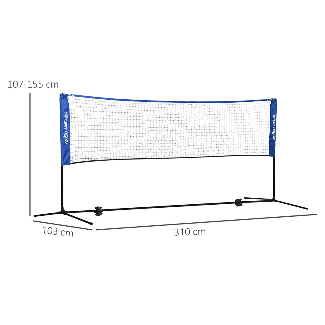 Badmintonnetsæt, foldbart volleyballnet 103/120/155H cm, blå