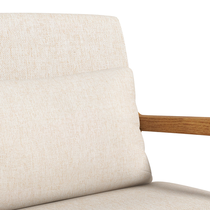 Retro gyngestol, gummitræ, 64,5 cm x 92 cm x 81,5 cm, beige + brun