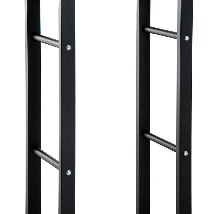 Brændehylde metal 60 x 25 x 100 cm brændehylde stablingshjælp stålramme op til 100 kg brændehylde udendørs brændehylde brændehylde til have terrasse udendørs sort