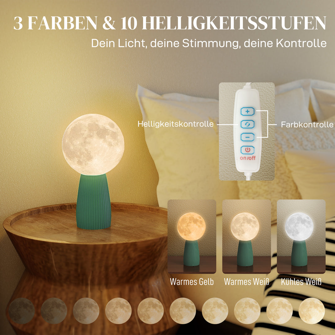 Bordlampesæt i planetarisk look, 3 farver, usb, plastik, hvid