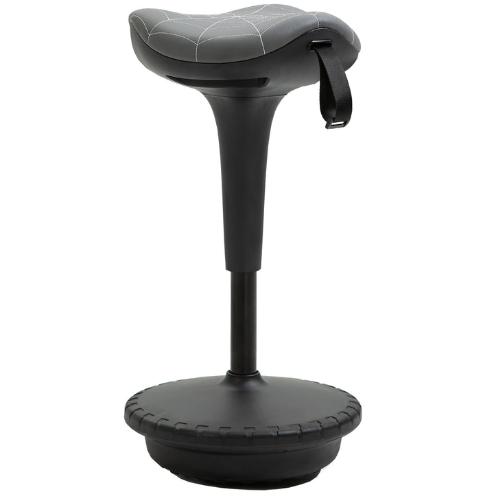 Kontorstol med drejefunktion, ergonomisk stol, højdejusterbar 65,5-83,5 cm, 120° hældning, grå