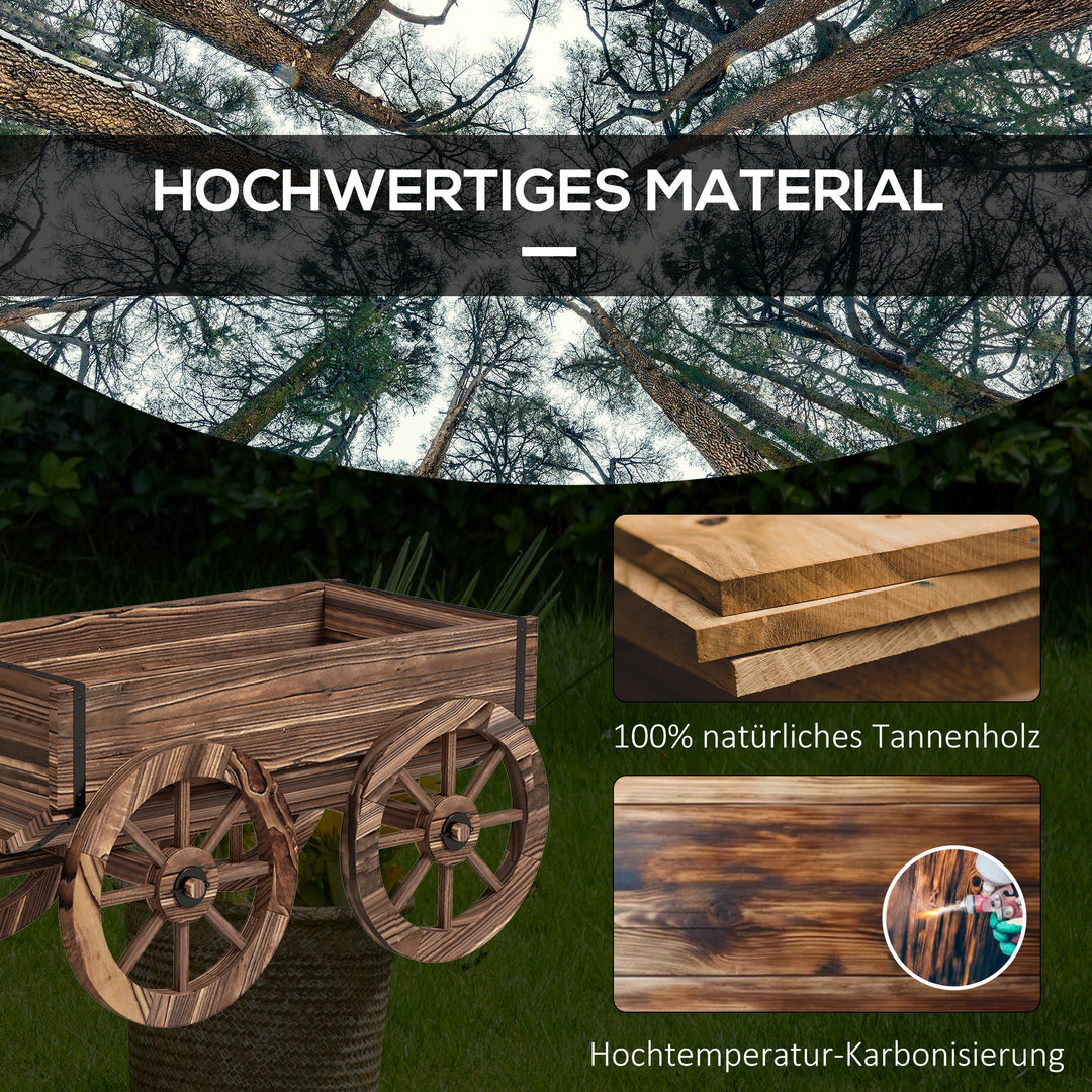 Højbed til træplanter, vejrbestandigt, trillebør, 120 x 41 x 50 cm, brun