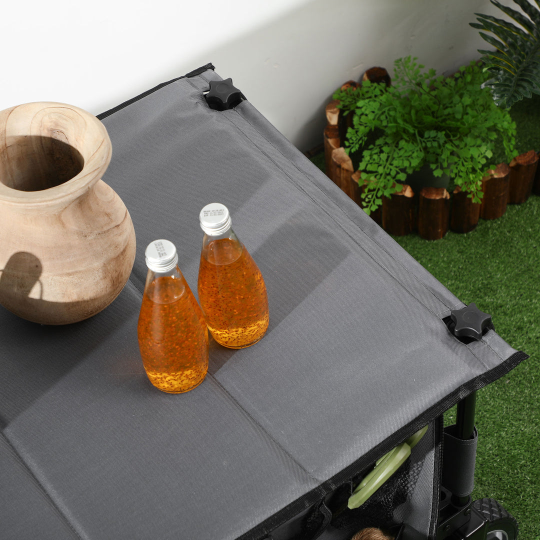 Foldbar sækkevogn, 5 sidelommer, justerbart håndtag, op til 120 kg, stål, mørkegrå, 100 x 55 x 93 cm