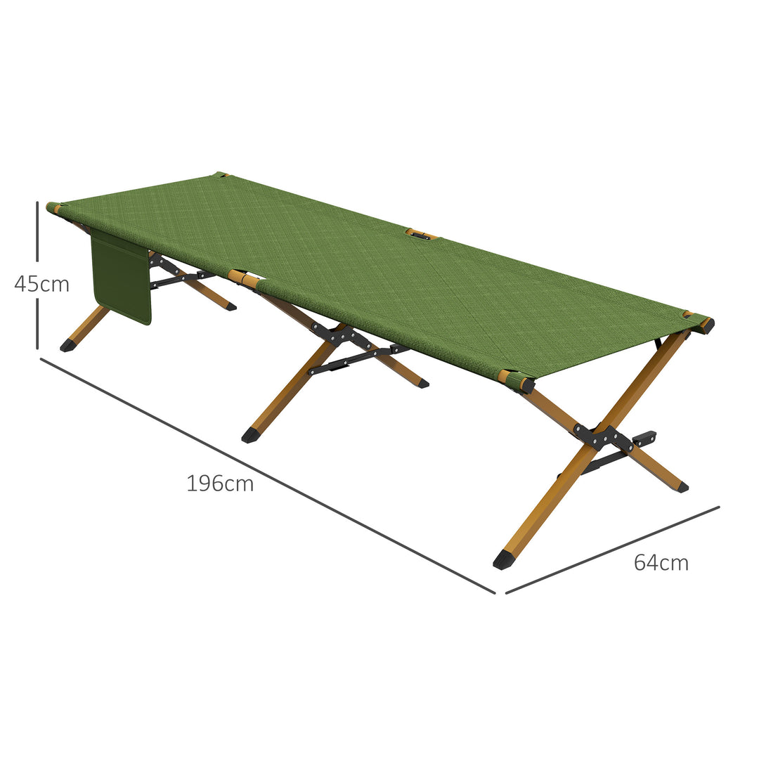 Sammenklappelig feltseng med bæretaske 196 x 64 x 45 cm gæsteseng op til 200 kg til udendørs campingrejser