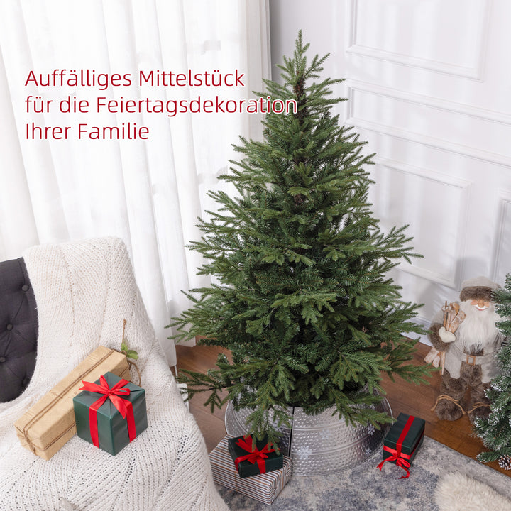 Juletræ 150 cm, realistisk udseende, hurtig montering, inklusive fod, brandhæmmende plast
