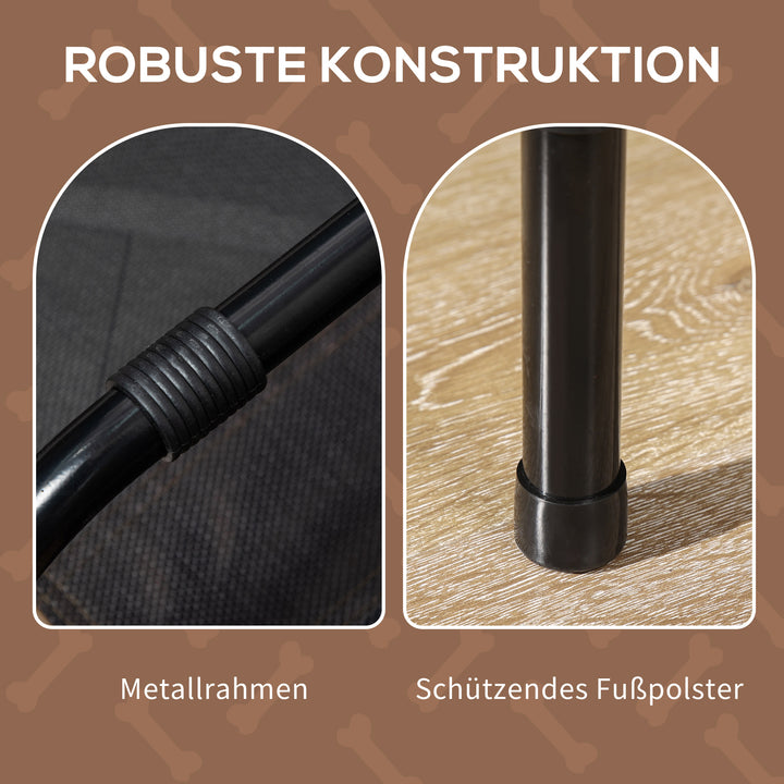 Forhøjet hundeseng med baldakin, kæledyrsseng, udendørs hundelig med tag, åndbar, taffetastof til camping, kaffe, 122 x 92 x 108 cm