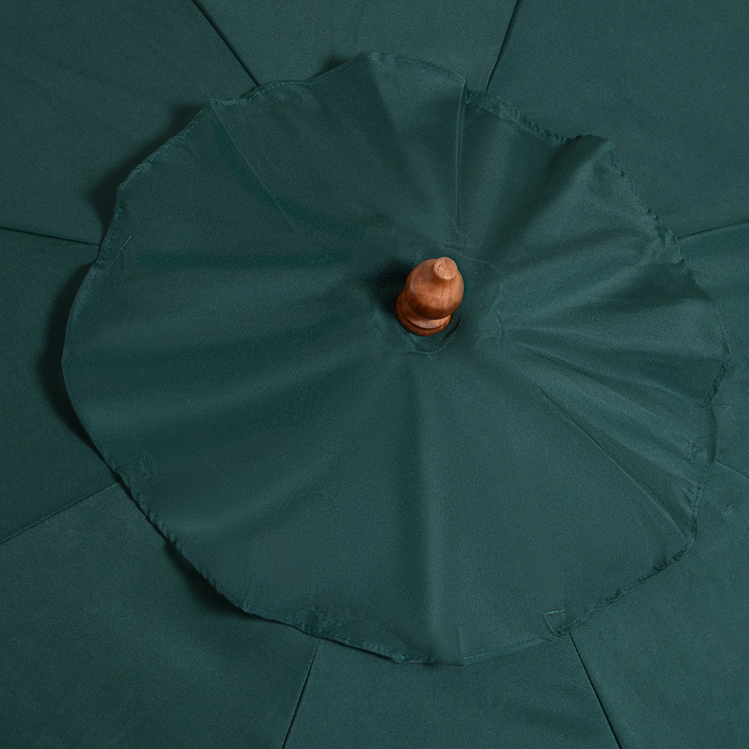 Træparasol, haveparasol, ca. 2,5 m, mørkegrøn