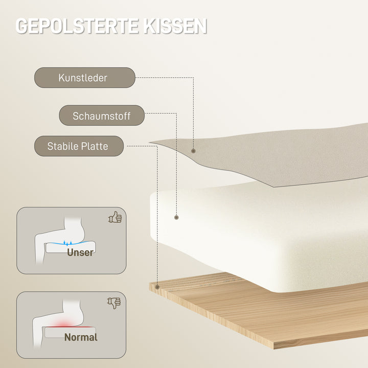 Ergonomisk kontorstol med fodstøtte, kunstlæderbetræk, hjul, drejelig, metal, beige+sort