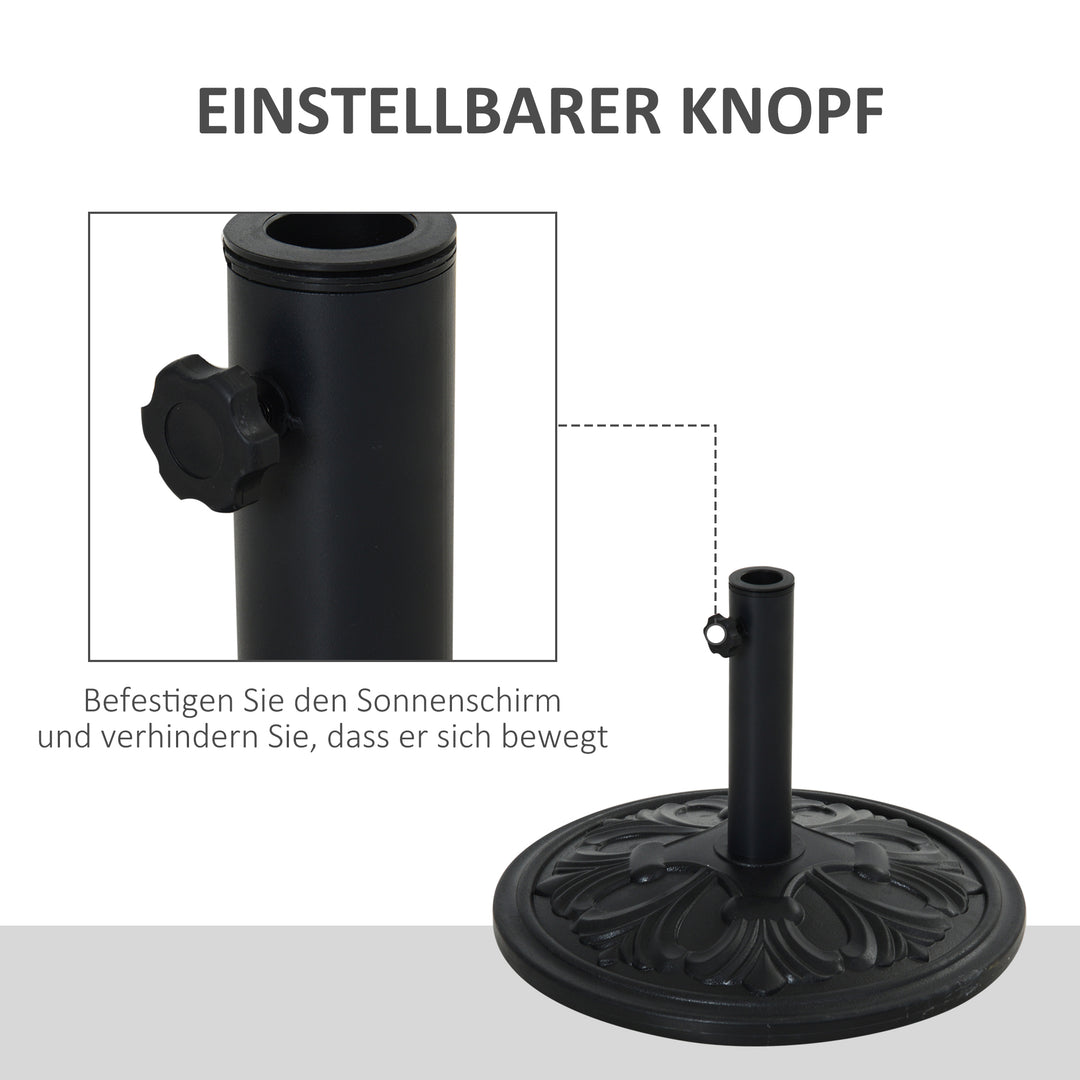 Parasolfod 13 kg, paraplystativ til paraplystænger med en diameter på 35 mm/38 mm/48 mm, paraplyholder til have, balkon, antik sort