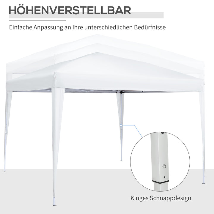 3 x 3 m pavillon med 4 sidevægge, vindue, partytelt med UV-beskyttelse, havetelt inklusive bæretaske, stål, hvid