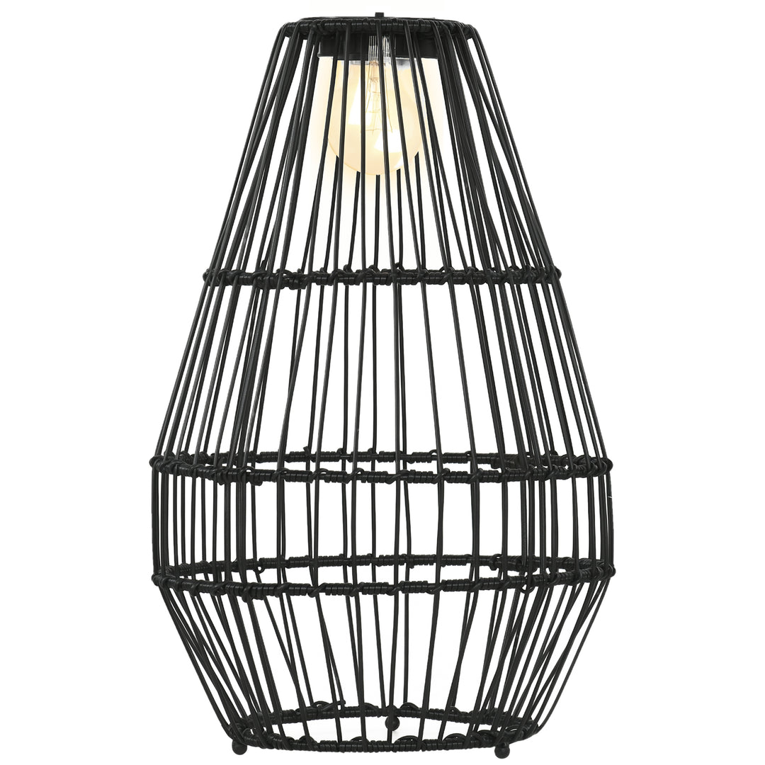 Udendørslampe, havelampe, soldrevet, 8 timers lysningstid, automatisk tænding, rottinglook, 34 x 34 x 56 cm