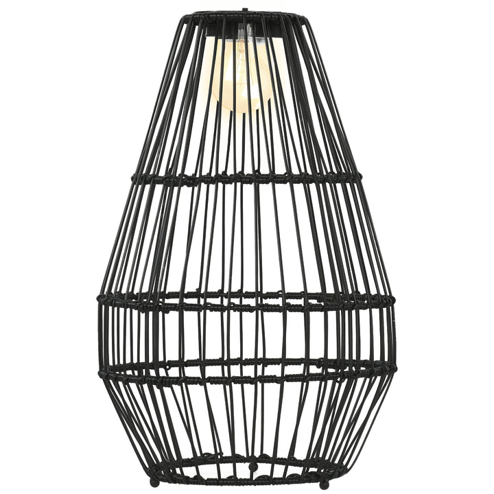 Udendørslampe, havelampe, soldrevet, 8 timers lysningstid, automatisk tænding, rottinglook, 34 x 34 x 56 cm
