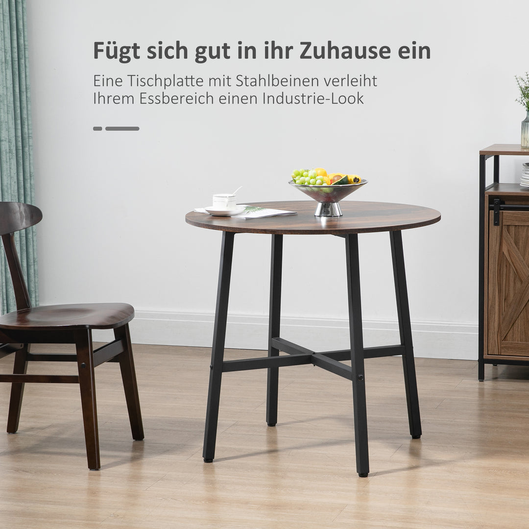 Spisebord køkkenbord, stort bord, industrielt design, rustikt design, 80 x 76 cm, brun
