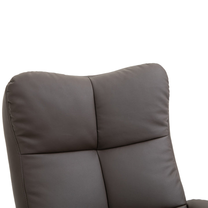 Afslappende lænestol med lænefunktion massagestol med fodskammel tv-stol tv-stol 145° vipbar lænestol ergonomisk stol med 10 vibrationspunkter kunstlæder brun 80 x 86 x 99 cm
