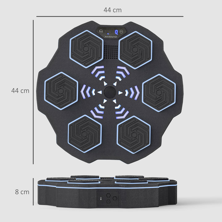 Musikboksemaskine, bluetooth-bokseenhed, vægmonterbar, 9 hastigheder og tilstande, led-lys, sort