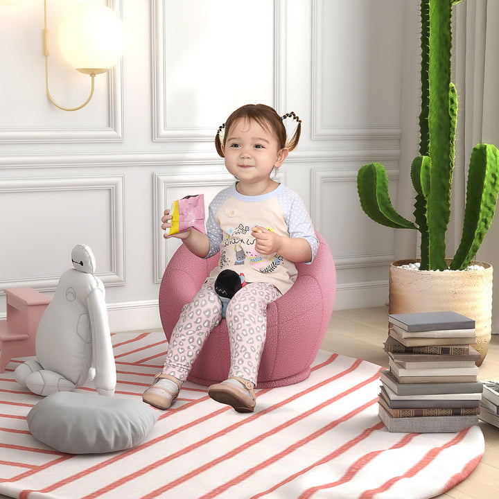 Børnelænestol børnemøbler børneskammel, teddy fleece, 60 cm x 56 cm x 48 cm, pink