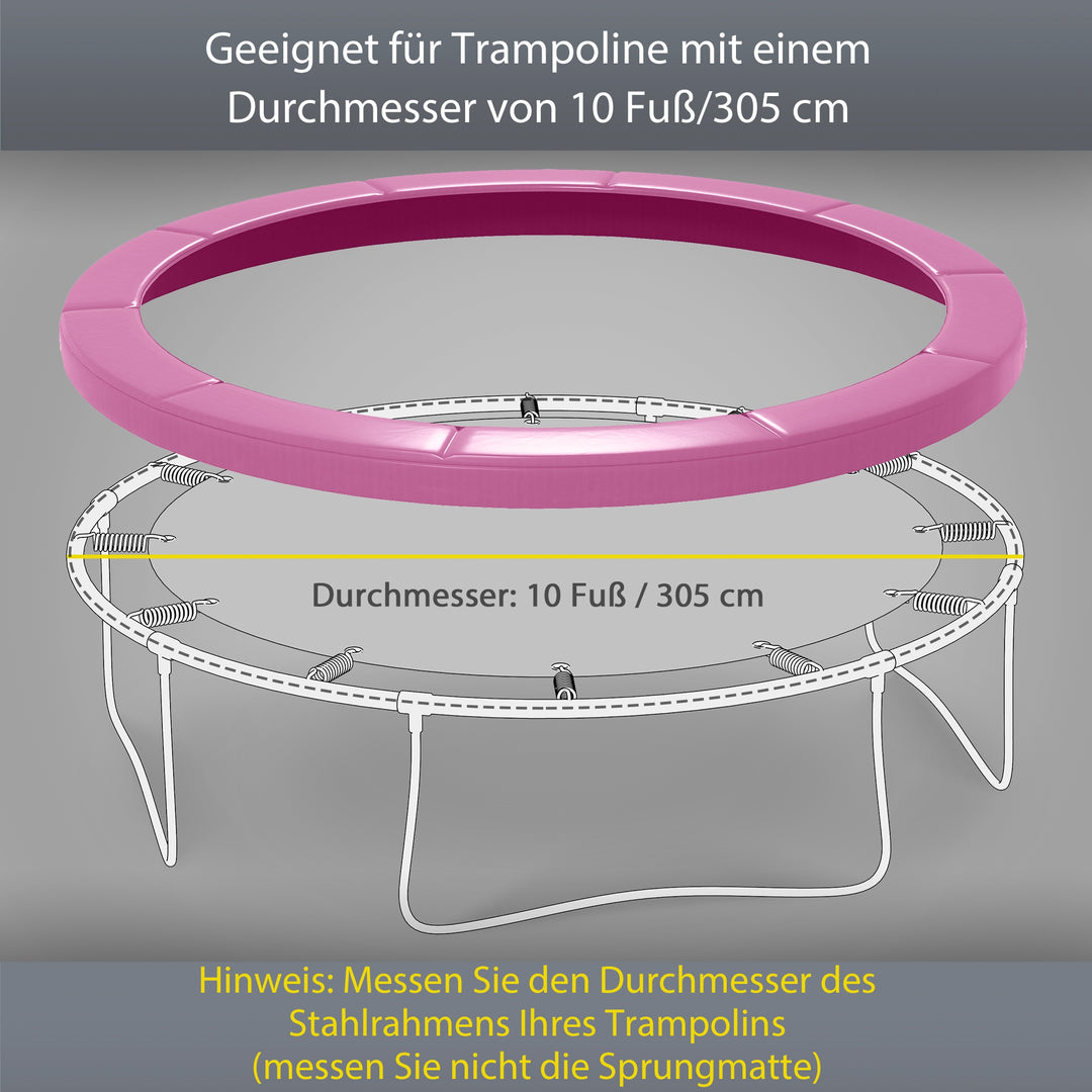 Reservekantbetræk til trampoliner, vandtæt, rivefast, Ø305 cm, pink