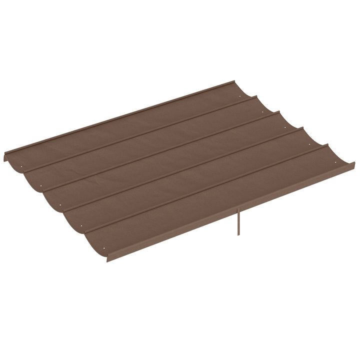 Udskiftningstag til 4 x 3 m pergola, udtrækkeligt, med drænhuller til regnvand, vejrbestandigt, polyester, 350 x 260 cm Kaffe