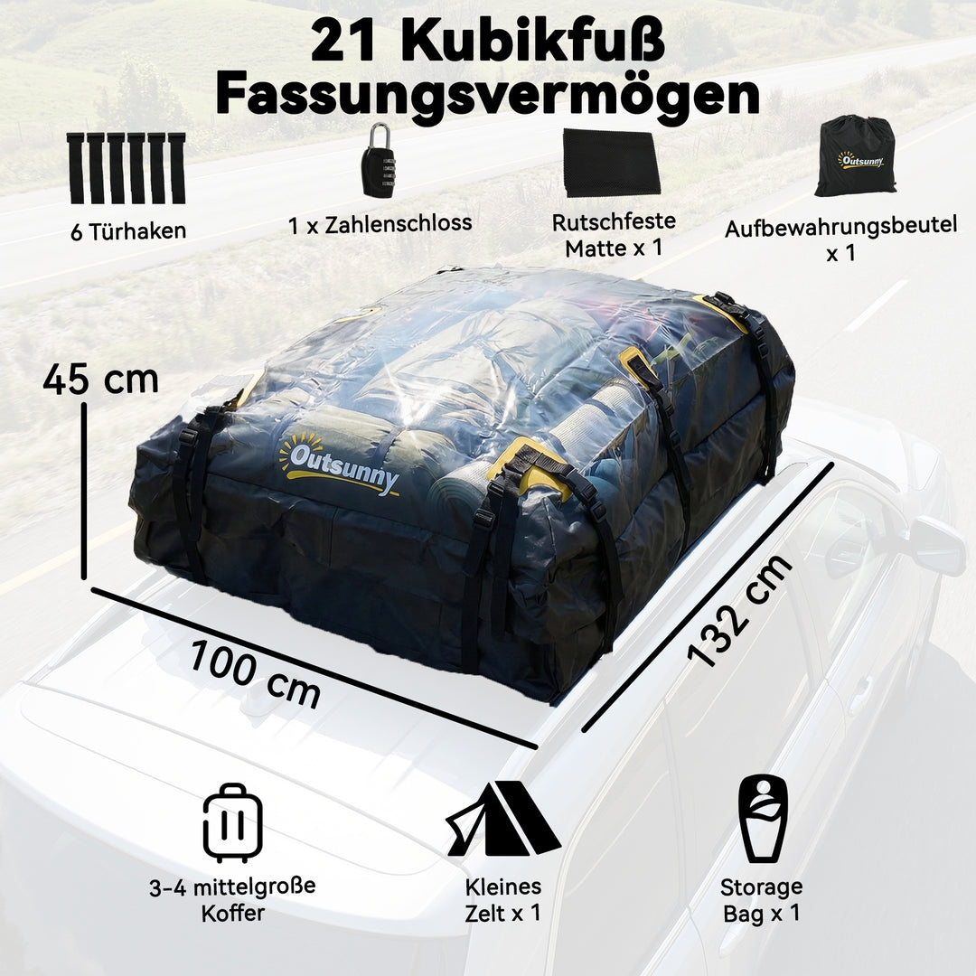 Tagboks til bil, 21 kubikfod, foldbar og vandtæt, til køretøjer