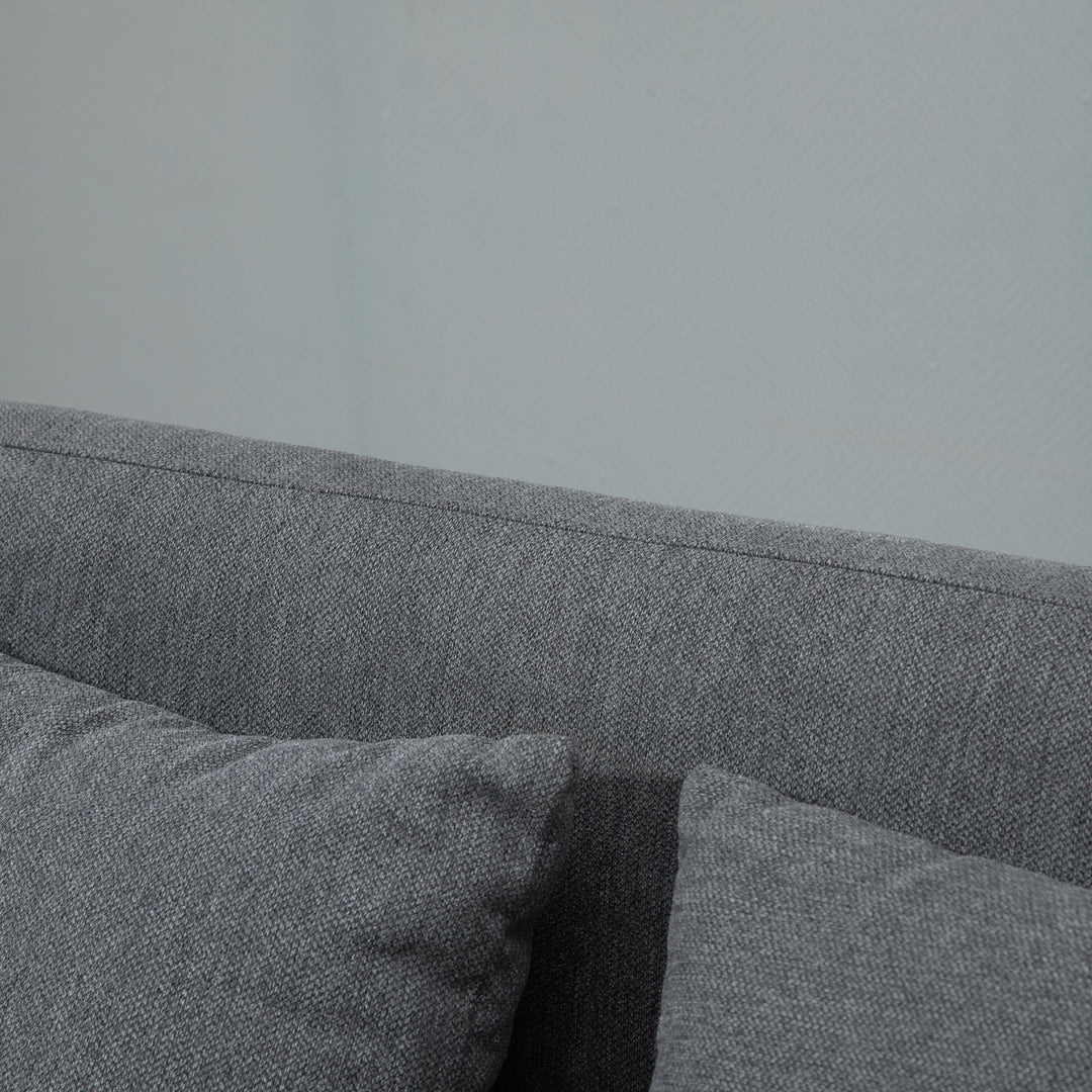 2-personers sofa med 2 puder, lille loveseat med fløjlstop, moderne polstret sofa til stue, soveværelse, lille værelse, grå 130 x 70 x 80 cm