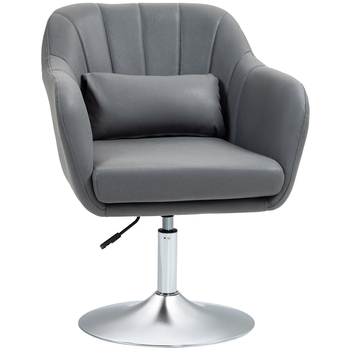 Drejestol, højdejusterbar kontorstol, polyester, metal, 60 x 60 x 79-91 cm, mørkegrå