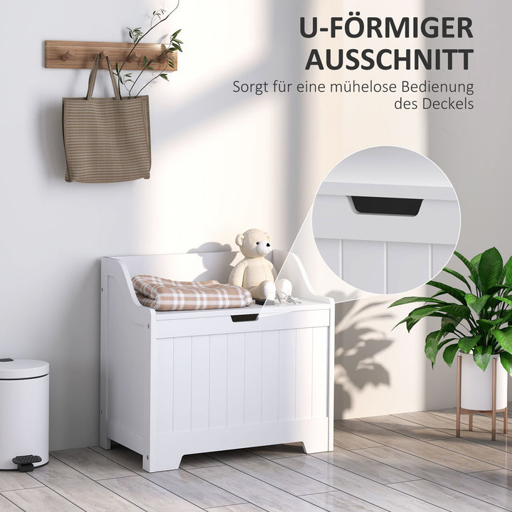 Opbevaringskasse, trækasse med låg, masser af opbevaringsplads, moderne design, hvid